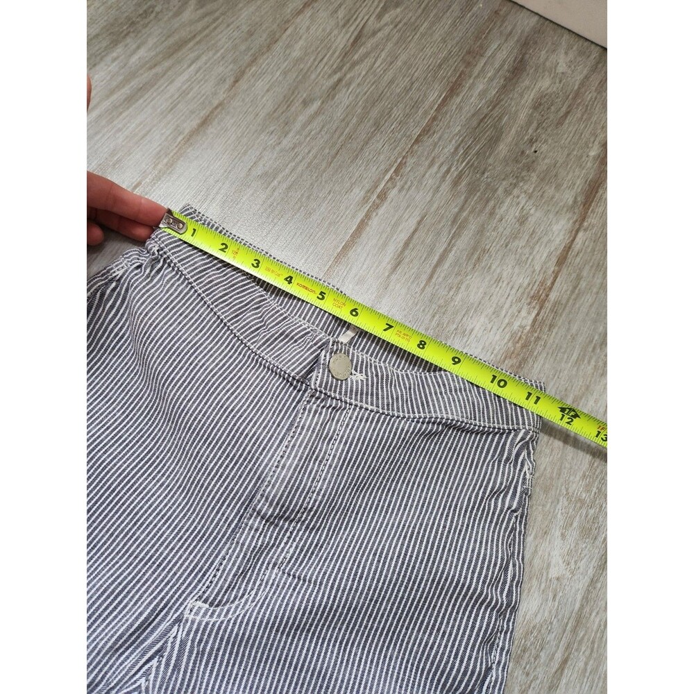 Free People High Rise Skinny Jeggings Gray White Stripe Stretch Lightweight 25 - Picture 7 of 10